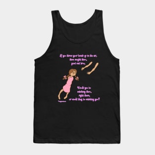 Throw your hands up - mid complexion, pink dress Tank Top